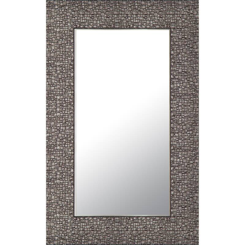 Set of 4 Accent Wall Mirrors Silver Grey Mosaic Modern Wall Decor 13